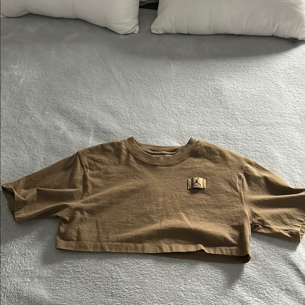 Brown Air Jordan Cropped T-Shirt